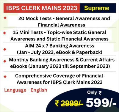 IBPS Clerk Mains GA & FA 2023 Supreme