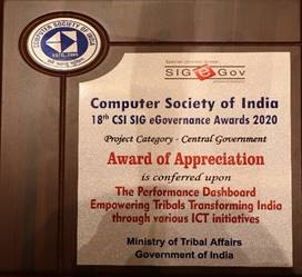 Ministry of Tribal Affairs received Award of Appreciation