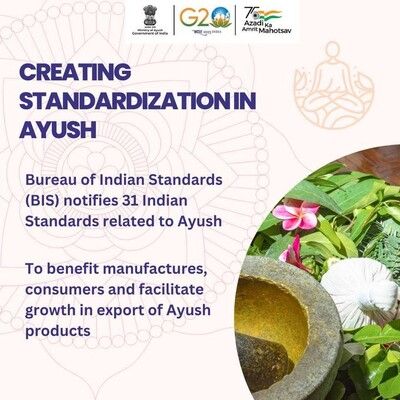 BIS has notified 31 Indian standards related to Ayush