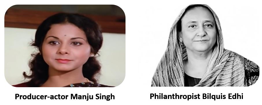 Noted producer-actor Manju Singh and Philanthropist Bilquis Edhi