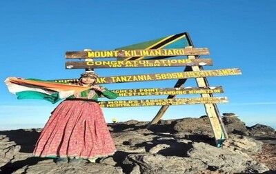 first woman who has climbed the Kilimanjaro peak wearing Luanchari