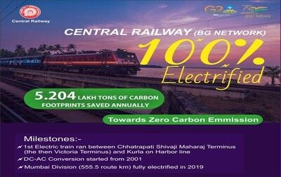Central Railway has achieved complete electrification