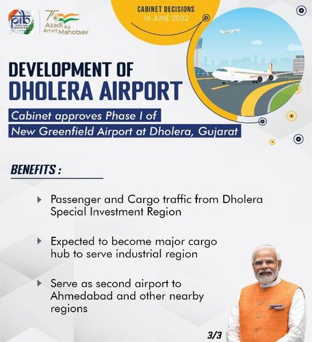 new greenfield airport in Dholera