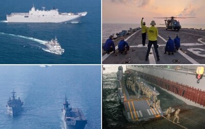 Maritime Partnership Exercise involving Royal Australian Navy ships and Indian Navy