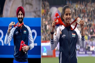 Preeti Pal and Harvinder Singh flag bearers 