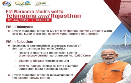 foundation stone of several infrastructure projects in Warangal, Telangana 
