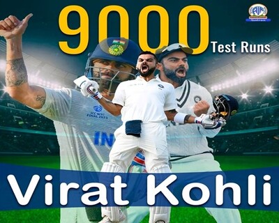 fourth Indian batsman to reach 9,000 Test runs