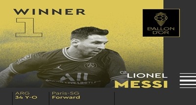 Lionel Messi won the Ballon d'Or for the seventh time