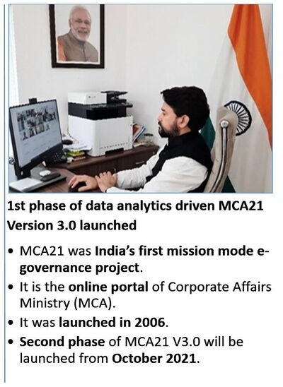 MCA21 Version 3.0 launched by Minister of State for Finance and Corporate Affairs