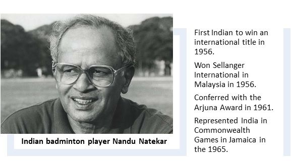 Indian badminton player Nandu Natekar