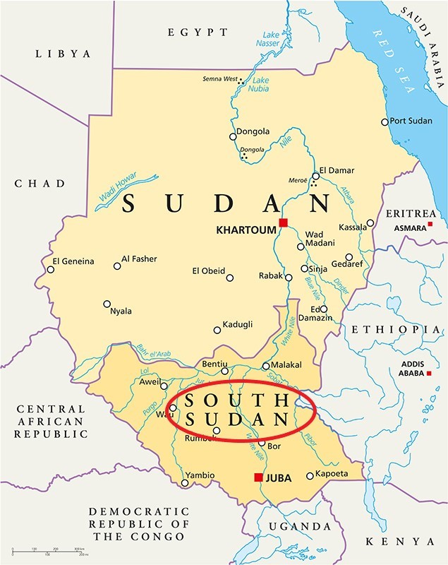 South Sudan Map hindi current affairs 23-24 feb 2020